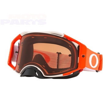 Фото Защитные очки OAKLEY Airbrake MX Hazard White Orange, с Prizm Bronze линзой