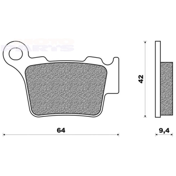 Фото Тормозные колодки BRAKING CM44, задние - SX/F125-450 04-21, TC/TE/FC/FE125-450