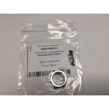 Фото Гайка оси заднего колеса (M22x1,5 WS=30) OEM KTM SX/SXF125-250-300-350-450 23-25, EXC/EXCF250-300 23-25, Husqvarna TC/FC125-250-350-450 23-25, TE/FE125-250-350-450 24-25, GasGas MC/MCF125-250-350-450 24-25, EC/ECF125-250-350-450 24-25
