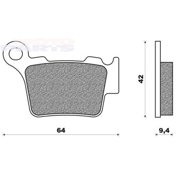 Фото Тормозные колодки NEWFREN BD1, задние - SX(F)/EXC125-525 04-24, TC/TE/FC/FE 14-24