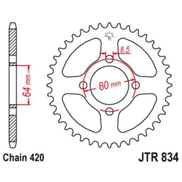 Фото Звезда задняя 420-37Т, JT Yamaha TTR50 06-21