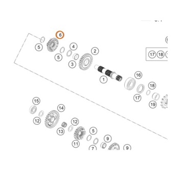 Фото Шестерня 5-й передачи (OEM) KTM SX/TC/MC85 26-..