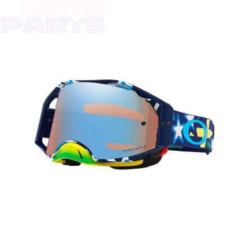 Фото Защитные очки OAKLEY Airbrake MX Blue Banner, Prizm Sapphire Iridium (HD, зеркальная линза)