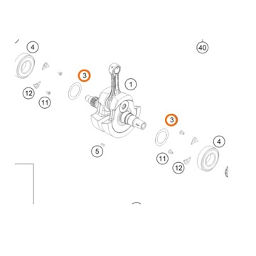 Фото Упорная шайба подшипников коленвала 32X0,15 (OEM) KTM SX250-350 12-.., EXC-F250-350 12-..