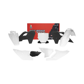 Фото Комплект пластика RTECH, белый/чёрный, TC/FC125-450 23-24