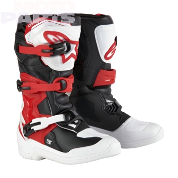 Фото Детские мото ботинки ALPINESTARS Tech3S, белые/чёрные/красные, размер 5(38)