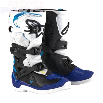 Фото Детские мото ботинки ALPINESTARS Tech3S, белые/чёрные/синие, размер 7(40.5)