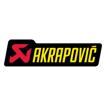 Фото Наклейки для глушителей AKRAPOVIC, чёрная/красная/жёлтая, размер 150x44мм (термостойкая)