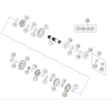 Фото Шестерня 3-й передачи (OEM) KTM SX/TC/MC85 26-..