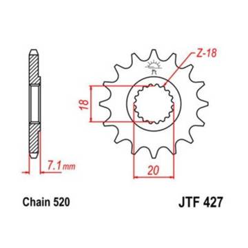 Фото Звезда передняя 520-12T JT, Suzuki RM125 80-12, RMZ250 07-12