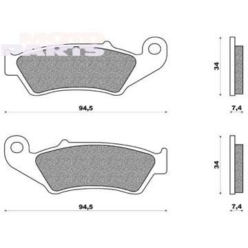 Фото Тормозные колодки NEWFREN SD1, передние - CR(F)/KX(F)/RM(Z)04-24, YZF250 01-06, YZF450/YZ125/250 03-