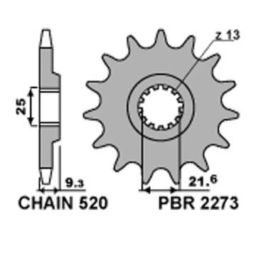 Фото Звезда передняя 14 зубов KTM SX85 18-23, Husqvarna TC85 18-24, GasGas MC85 21-24