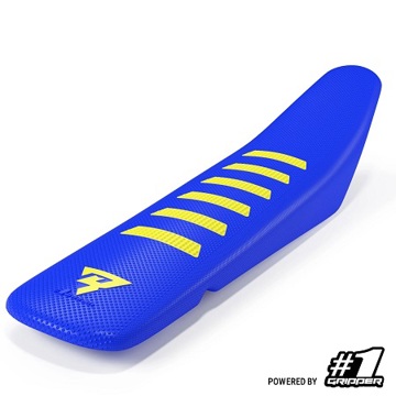 Фото Чехол сидения ONEGRIPPER MR74 V2 Ribbed, синий с жёлтыми полосами (универсальный)
