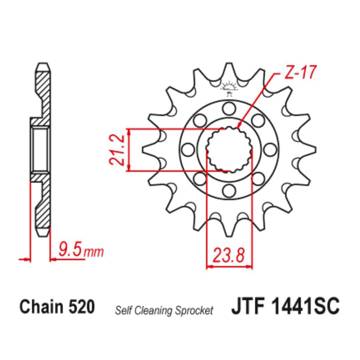 Фото Звезда передняя 520-15T JT, Suzuki RMZ450 05-12