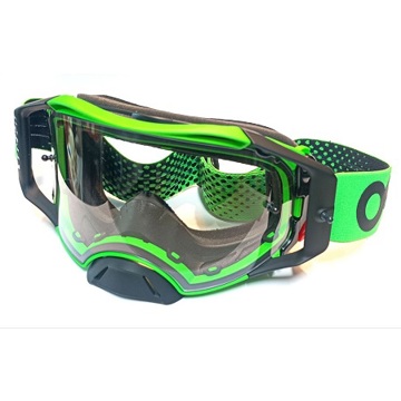 Фото Защитные очки OAKLEY Airbrake MX Black - Green, с прозрачной линзой